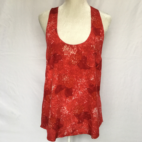 Joie Abstract Floral Saunders Tank 100% Silk - Picture 2 of 6